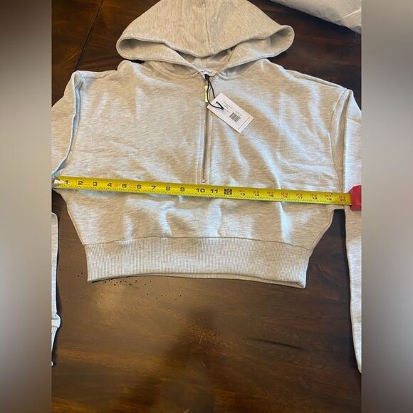 NWT WWW Fleece Half Zip Hoodie “Heather Gray” Medium - Picture 6 of 8